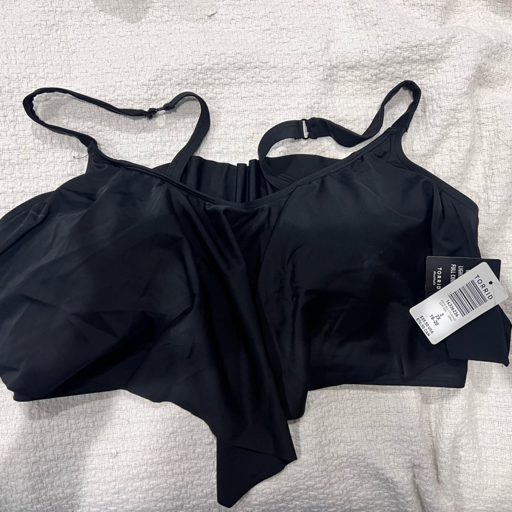 NWT torrid black flounce top size 2
